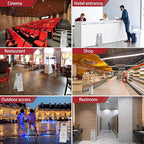 Kigley 2 Pcs Wet Floor Sign, 24 Inch Stainless Steel Caution Wet Floor Sign Double Sided Portable Foldable Bilingual Safety Warning for Hotel Market Restroom Restaurant Office (Silver)