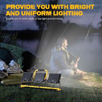 21000 Lumen Work Lights with Stand, 3 Adjustable Head LED Work Light, with Adjustable and Foldable Tripod Stand, Waterproof Lamp with Individual Switch with 6500 Kelvin Color (3-Head-Yellow)
