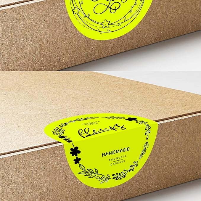 3X3Inch Round Thermal Labels Circle Color Coding Labels Printable Waterproof 500PCS Round Stickers Adhesive Writable for Office, Garage, DIY Sticker, Barcodes, Name Tag, Fluorescent Yellow