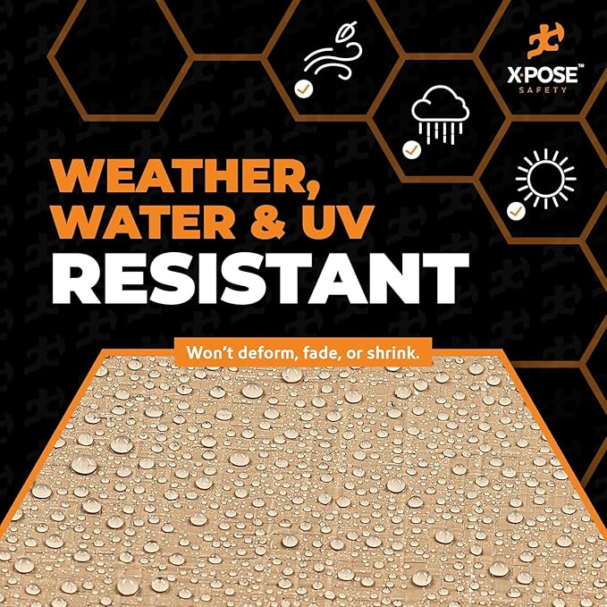Heavy Duty Tan Poly Tarp 10' X 15' - Bulk Full Pallet (200 Pack) - Multipurpose Protective Cover - Durable, Weather Proof & Tear Resistant - 12 Mil Thick Polyethylene - by Xpose Safety