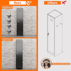 Aobabo 72" H Broom Closet Storage Cabinet, Lockable Metal Cleaning Storage Cabinet with Hooks for Home,Assembly Required, Black