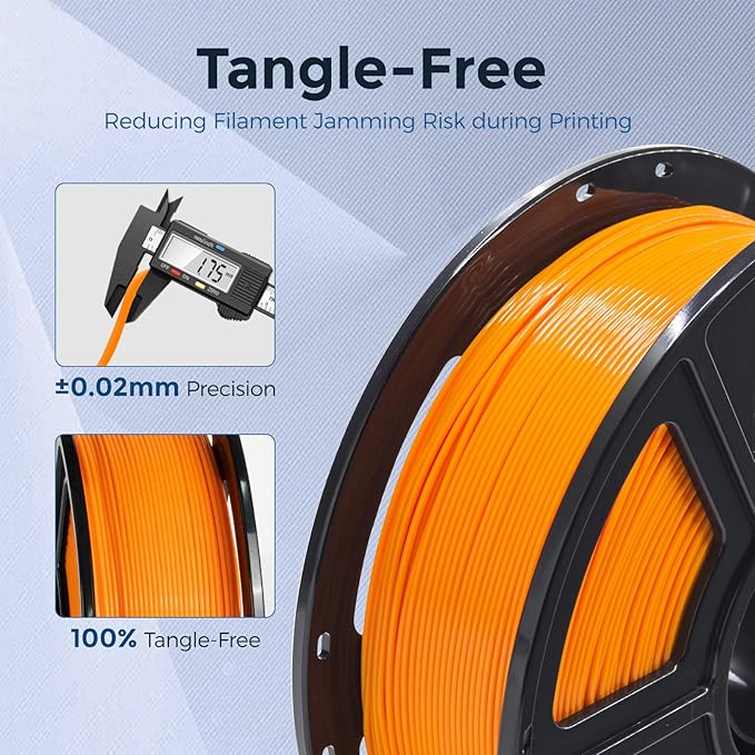 FLASHFORGE PETG Pro Filament 1.75mm Orange, 3D Printer Filament 1kg (2.2lbs) Spool, Dimensional Accuracy +/- 0.02mm, 3D Printing Filament for Various Mechanical Parts, Waterproof Parts