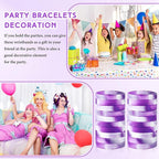 Liliful 100 Pcs Silicone Rubber Wristbands Rubber Wristband Bracelet Bands for Silicone Wristbands for Women Men(Purple and White)