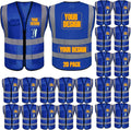 BeautyWill 10/20 Pack Custom Logo Safety Vest,Bulk High Visibility Class 2 Reflective Work Vests