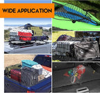 6' x 5' Heavy Duty Bungee Cargo Net Stretches to 12' x 10' -Latex Truck Bed Mesh with 12Pcs Free Adjustable Hooks for The Secure Carrying on Roof Luggage Rack,Cargo Carrier and Pickup Truck Bed