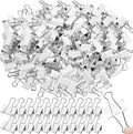 Jetec 100 Pack 1. 25in/32mm White Metal Binder Clips Bulk Medium Reusable Fold Back Binder Clips Paper Clamps Spring Steel Sturdy for Home Office School Supplies