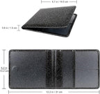 Car Registration and Insurance Holder, Leather Registration and Insurance Card Holder, Vehicle Glove Box Organizer - For Documents, Cards, License (Bling Black)
