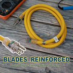 EP 15 Ft Lighted Outdoor Extension Cord - 10/3 SJTW Heavy Duty Yellow Extension Cable with 3 Prong Grounded Plug for Safety, ETL Listed