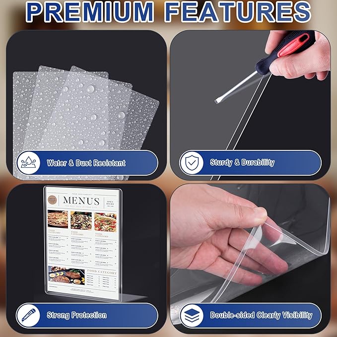AKONEGE 10PCS 9" x 12" Rigid Print Protectors Clear Plastic Sheet Protectors, Heavy Duty Top Loading Document Holder, Menu Cover, Photo Poster Sleeves Hard Plastic Sleeves for Paper Art Prints