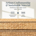 Best Choice Products Under Bed Storage Containers W/Lid, Wheels and Handles, 2-Pack Large Handwoven Water Hyacinth Closet Organizer, Shoe Storage Bins, Multi-Purpose Nesting Baskets - Natural