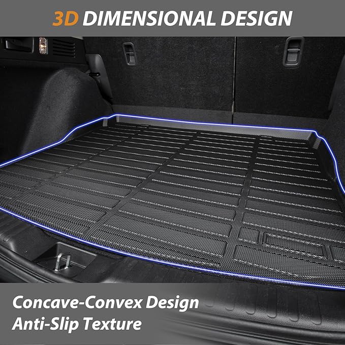 AIPOIL® Floor Mats & Cargo Liner Set for 2019-2025 Audi Q3 All Weather Protection TPE Anti-Slip Automotive Full Set Custom Car Mats Accessories - Black