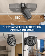 DEWENWILS Retractable Extension Cord Reel, 60FT Retractable Cord Reel, 12AWG/3C SJTOW, Lighted Triple Tap Outlets, 15A Circuit Breaker, Wall/Ceiling Mounted Heavy Duty Power Cord