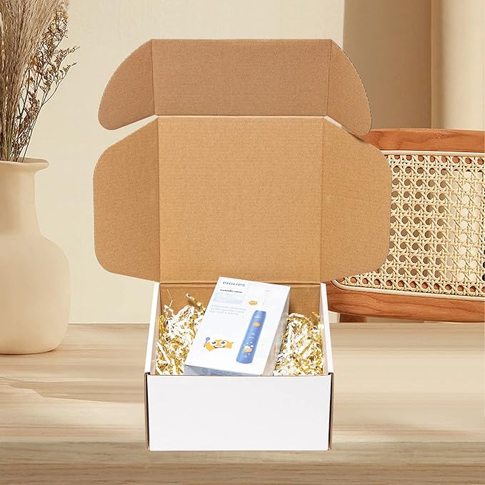 8x8x4" Shipping Boxes 25 Pack White Corrugated Cardboard Mailing Boxes for Small Business - Literature Mailer Packaging Supplies
