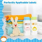 208 PCS Baby Food Labels, 26 Adorable Designs Removable Food Name Stickers Self-Adhesive Water/Oil/Tear Resistant for Baby, Kids, Toddlers Food Containers, Water Bottles, School Supplies, Mason Jars