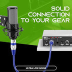 GEARit XLR Male to Female Microphone Cable (100 Feet, 1 Pack) 3-Pin Balanced Shielded Mixer, Recording Studio, Podcast - Blue