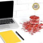 450 Red Color Paper Clips Assorted Sizes Small, Medium and Large Paper Clips for Paperwork Ideal for Home, School and Office Use (Assorted, Red)