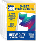 Samsill Heavy Duty Sheet Protectors for 3 Ring Binders, 8.5 x 11 Clear Page Protectors, Plastic Sleeves & Report Covers, Acid Free Archival Safe Document Protectors