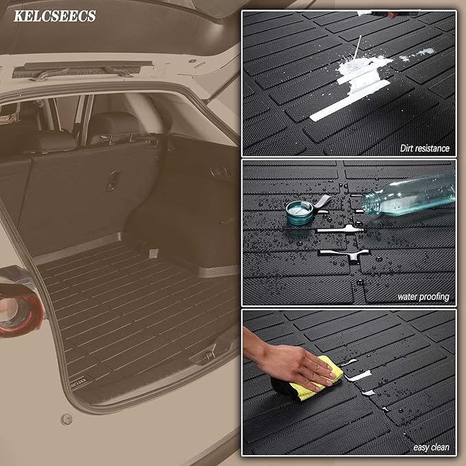 KELCSEECS® All-Weather Cargo Liner for Hyundai Elantra & Elantra N & Elantra Hybrid 2026 2025 2024 2023 2022 2021 Custom Fit Car Floor Mat Trunk Mat - Black