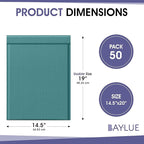 Green 14.25x20 Inch Poly Bubble Mailers #7 | Self Seal Large Padded Envelopes | Air Cushioned Bubble Mailer | Usable Size 14.25x19 Inch | Waterproof Lightweight Mailing Shipping Bags | 50 Pack