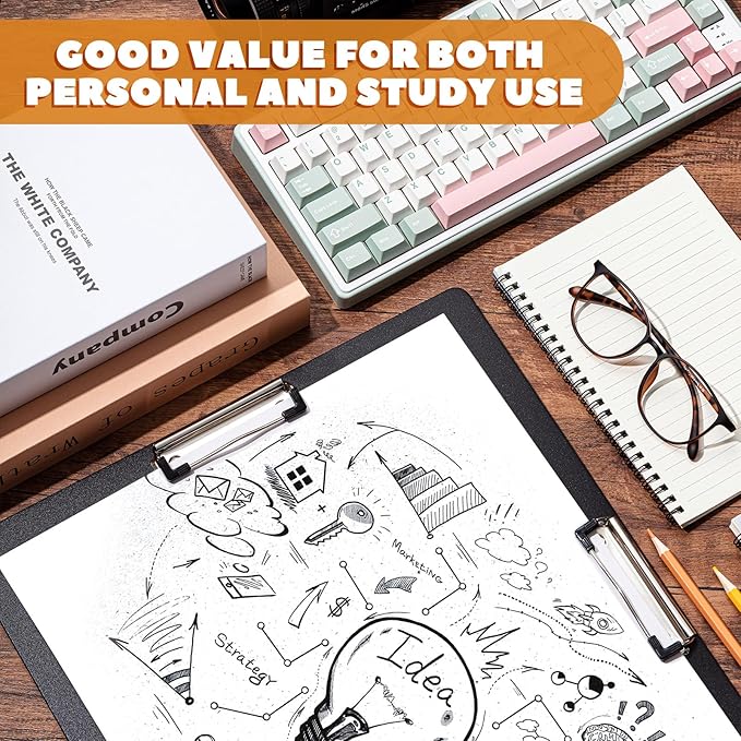 Tenceur 4 Pcs Extra Large 11x17 Clipboard - Horizontal Three Clip Plastic Clipboard for School, Office, Home & Teachers
