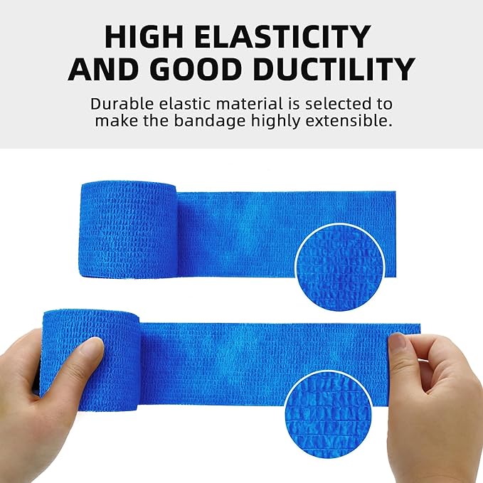 OK TAPE Self Adherent Cohesive Bandages Wrap 24Packs, Non-Woven Self Adhesive Athletic Sports wrap Tape, Vet Wrap Bandages Tape, for Thumb Finger Wrist Ankle (Mix)