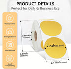 2 inch Dot Stickers Labels Circle Garage Sale Sticker 750Pcs Round Thermal Printer Stickers Printable Writable Price Labels for Yard Sale, Gold