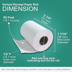 Receipt Paper Roll for Valor Paytech VL 110 and VL 500 Credit Card Machine (30 Rolls)