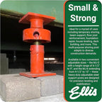 Ellis Manufacturing Adjustable Mini Screw Jack Post – House Jack for Foundation, Floor Leveling, and Concrete Bracing – 15,000 lb Max Load Capacity – 2.5" Adjustment