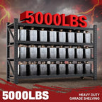 5000LBS Storage Shelves,60" W Garage Shelving Heavy Duty Metal Adjustable Garage Shelves, Shelving Units Industrial Shelving for Warehouse,60" W x 24" D x 70" H,Black