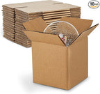 MT Products Sturdy Kraft Corrugated Cardboard Shipping Boxes 7" x 7" x 7" - Small Mailing/Moving Boxes for Transport - Pack of 10