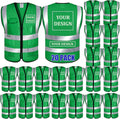 BeautyWill Custom Logo 10/20 Pack Safety Vest Class2 High Visibility Vest with Pockets Breathable Construction Vest Bulk