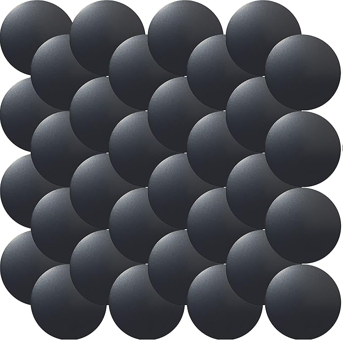 Cell Phone Metal Stickers 1.2 inch for Magnetic Car Mount. Replacement Set of 32 Mini Magnet Metal Plates. Silver Car Sticky Small Round Iron Discs with 3M Adhesive Backing for Case, DIY, Crafts.
