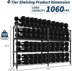 Garvee Metal Storage Shelves Heavy Duty Metal Shelving, 4-tier Wire Shelving Unit Shelves for Storage, Adjustable Shelf Organization for Garage Pantry Kitchen Commercial Basement, 59"W*13.8"D*59.5"H