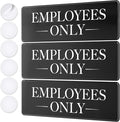 Employees Only Sign Kit For Door - 3 Pack - 3 By 9 Inch - Ideal Employee/Staff Only Signs for Office, Business, Kitchen, Restroom - Ensures Public Do Not Enter Restricted Areas
