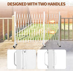 Aluminum Expandable Garden Fence, Portable Barricade Gate with Casters, Expansion Size 201×15.2×40.6 inches, Adjustable Flexible Fence Mobile Barricade Safety Barrier
