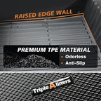 TripleAliners Premium Extra Thick Truck Bed Mat Compatible with 2023 2024 2025 Tesla Cybertruck Accessories Vehicle Perfectly Flush All Weather Protection TPE Heavy Duty Pickup Car Bed Cargo Mat