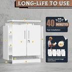 SUNCROWN 36” Metal Storage Cabinets with Doors and 2 Adjustable Shelves, Locking Tool Garage Cabinet, File Cabinets for Home & Office (White)