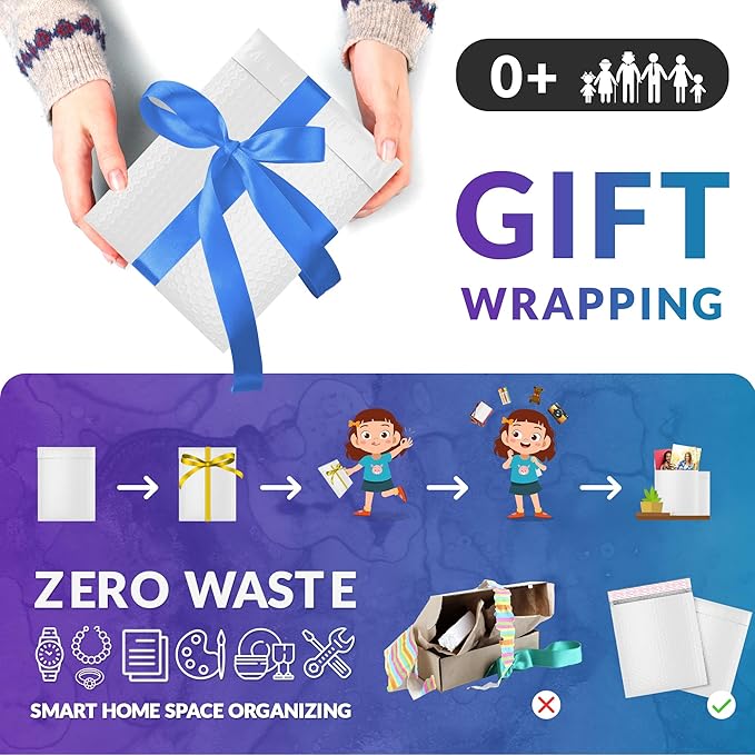 ABC PACK & SUPPLY Poly Bubble Mailers, 10.5 x 15 Inch. Pack of 100 White Padded Envelopes Self Seal. Tear-Proof Gift Bubble Envelopes. Waterproof Packaging for Small Business. Cushioning Book Mailers