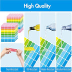 620 PCS Removable Labels, 14 Colors Self-adhesive Stickers Water/Oil/Tear Resistant Sticker for for Food Containers, Kitchen, Files, Jars, Pantry Storage, Office, Bathroom, School (10 Sheets, 2 Sizes)