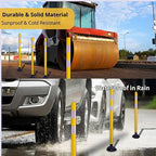 BESEA 8PCS 48" Traffic Delineator Posts with Detachable Base & High-Visibility Reflective Collars,Yellow Durable Flexible Safety Cones for Work Zones, Parking Lots, and Roadways