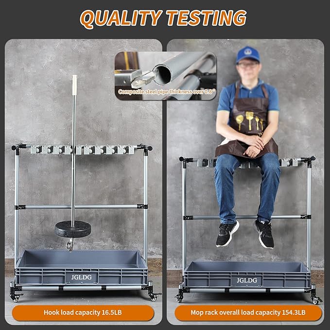 Generic Multifunctional Cleaning Cart and Tool Organizer - Broom and Mop Holder