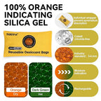 12Pack (200g Each) Rechargeable Silica Gel Desiccant Packets,Color-Indicating Desiccant Packs for Storage.Moisture Absorbers for Storage Bins,Suitcases,Safe,3D Filaments,Wet Zones and Cars