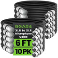 GEARit XLR Male to Female Microphone Cable (6 Feet, 10-Pack) 3-Pin Balanced Shielded Mixer, Recording Studio, Podcast - Black