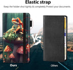 Car Registration and Insurance Holder, Leather Car Glove Box Organizer, Cool Car Accessories for ID, Driver's License Cards & Essential Document,business cards,Men&Women,Mushroom and Frog Forest