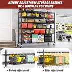 PrimeZone 6 Tier 80.7" H x 55.5" W x 24" D Wire Shelving with Wheels 3600lbs NSF Certified Storage Shelves Heavy Duty Metal Shelf Adjustable Rolling Rack Commercial Garage Restaurant Warehouse 8Pack