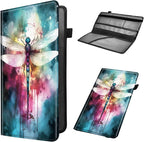 Car Registration and Insurance Holder, Leather Car Glove Box Organizer, Cool Car Accessories for ID, Driver's License Cards & Essential Document,business cards,Men&Women,Color Dragonfly