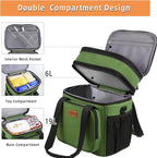 Expandable XLarge Lunch Box, Insulated Heavy Duty Lunch Bag Waterproof Leakproof Durable Cooler Bag for Men Women Adults Work Construction Camping Trip, 22L, Army Green