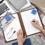 6 Sides Whiteboard Notebook Portable Whiteboard Dry Erase Notebook Portable Dry Erase Board Double Sided Folding Whiteboards White Board for Office Study Meeting(Brown,A4: 9"×12”)