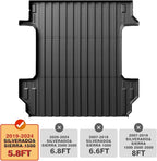 TripleAliners Truck Bed Mat Compatible with 2019-2024 2025 2026 Chevy Silverado/GMC Sierra 1500 Accessories 5'8'' Vehicle Bed Perfectly Flush All Weather Protection TPE Heavy Duty Pickup Cargo Mat