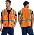 SRsafety High Visibility Vest, Security Vest with 9 Pockets,Mesh Safety Vest for Construction Workers Sanitation Workers